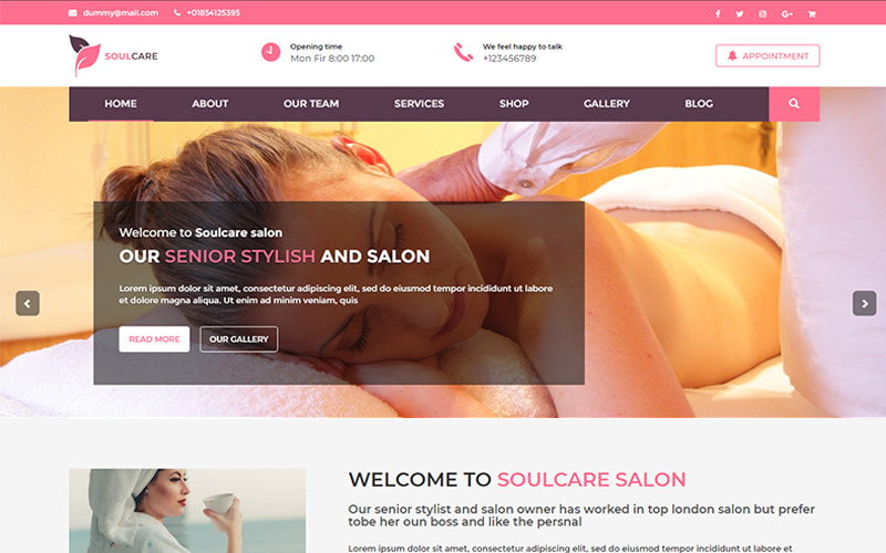 Soulcare Spa Landing Page Template