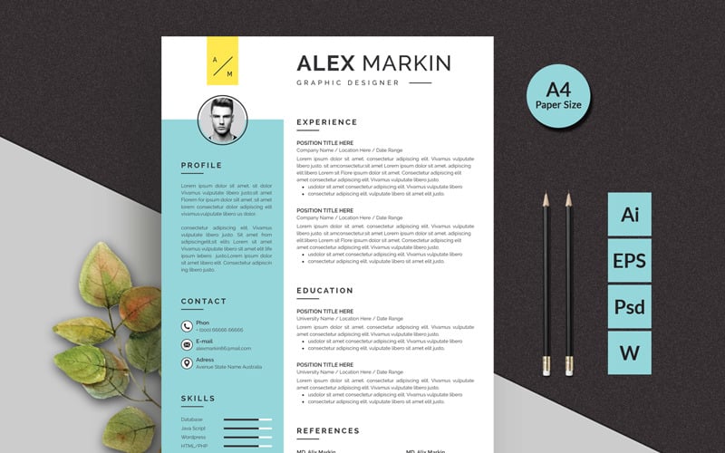 Alex Markin Modern Resume Template