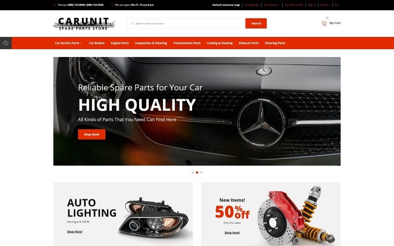 CarUnit - Spare Parts OpenCart Template