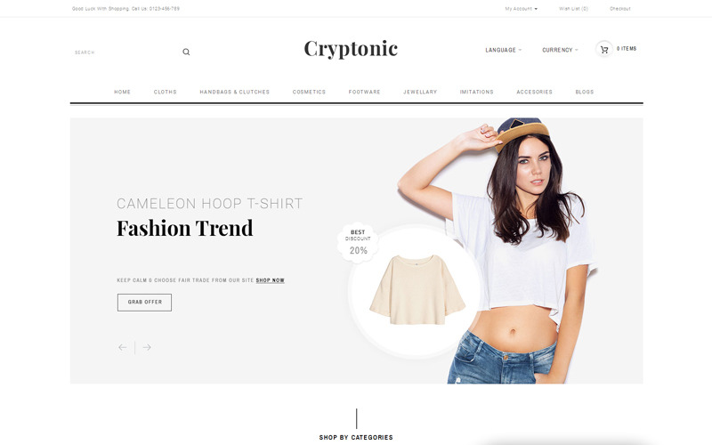 магазин модных аксессуаров opencart шаблон