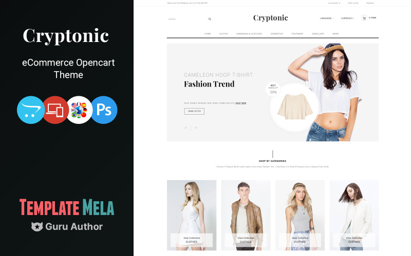 Cryptonic - Moda Aksesuar Mağazası OpenCart Şablonu