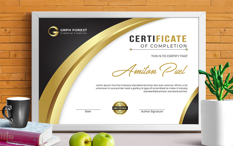 Download Шаблон сертификата "Elegant Certificate Template" / Elegant Certificate Template - Шаблон сертификата на тему графика 