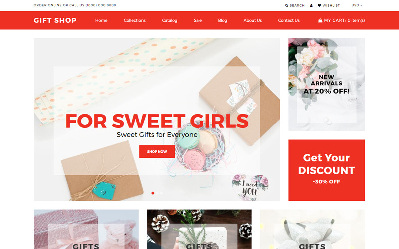 тема сувенирного магазина shopify