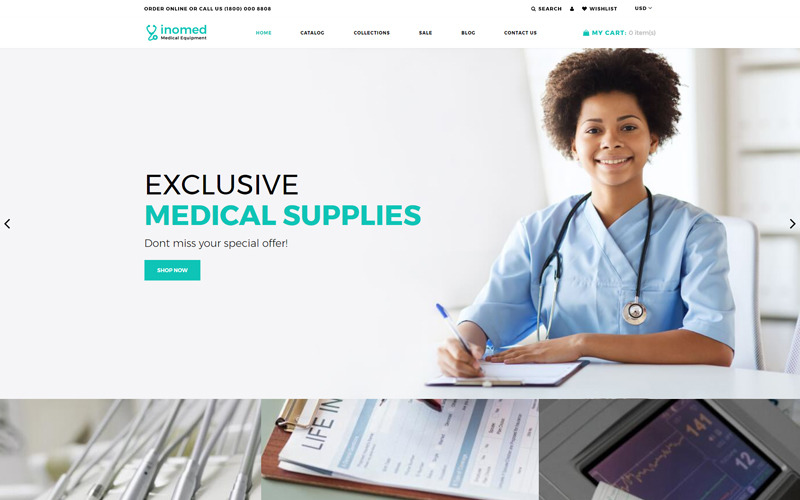 inomed - Rensa Shopify-tema för medicinsk utrustning online