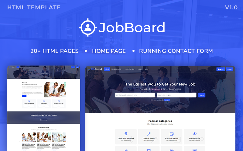 Job Board : Job Portal HTML Bootstrap 4 Website Template