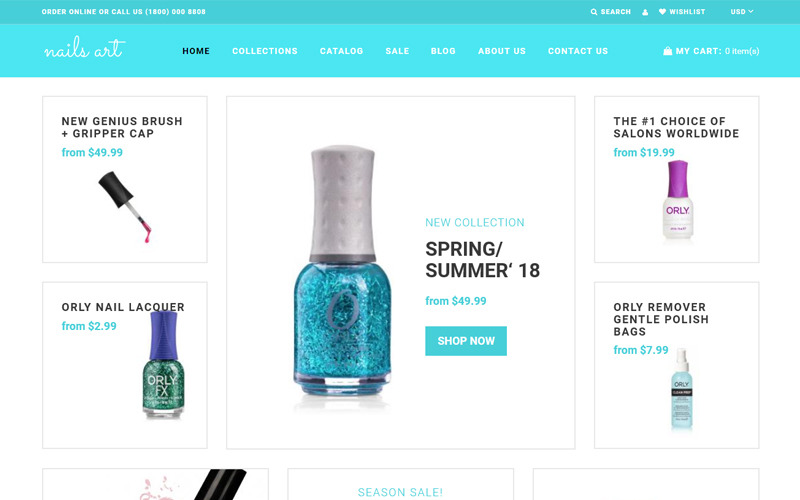 Nails Art - Egyszerű köröm szépségápolási webáruház Shopify téma