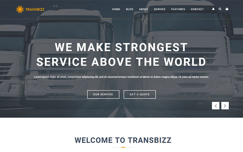 TransBizz - modelo de transporte, logística e armazém HTML5 modelo de página de destino