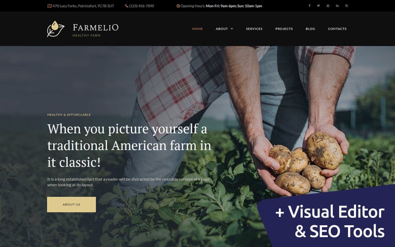 Farmelio - шаблон Farm Moto CMS 3