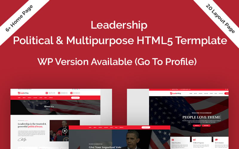 Führung Politische Bootstrap HTML5-Website-Vorlage