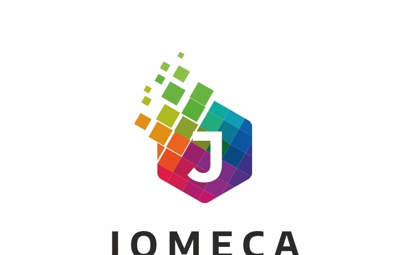 Jomeca J лист логотип шаблон