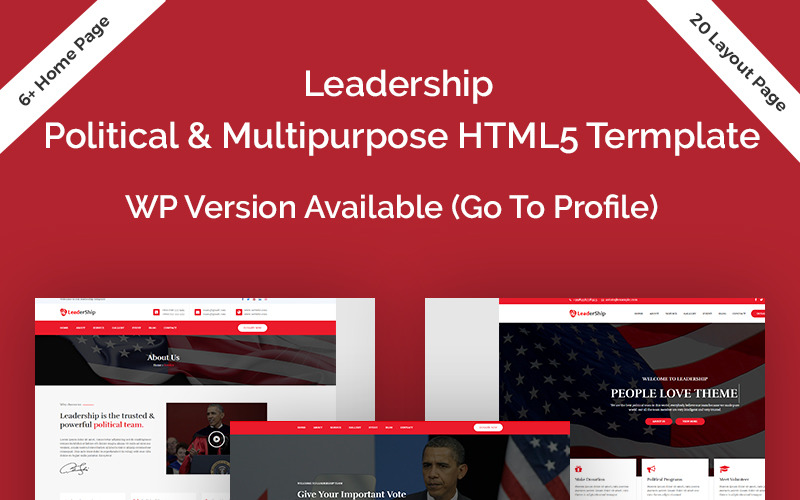 Liderlik Politik HTML5 Web Sitesi Şablonu