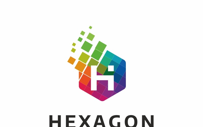 Modello di logo della lettera H esagonale