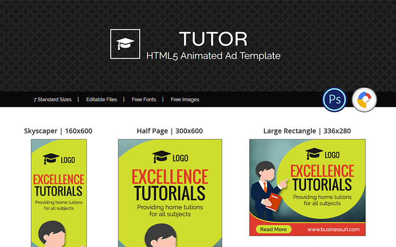 Download Animated Banner "Professional Services | Tu Animated Banner" / Professional Services | Tu Animated Banner - Animated Banner на тему графика tutor teacher classes coaching training institute school education banner freelancer trainer master coach template tuition