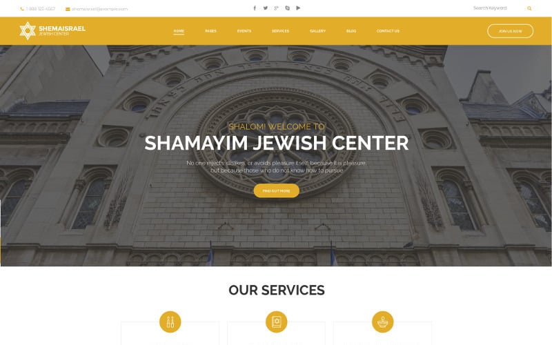 Shema Israel - Tema de WordPress para el centro religioso y cultural judío