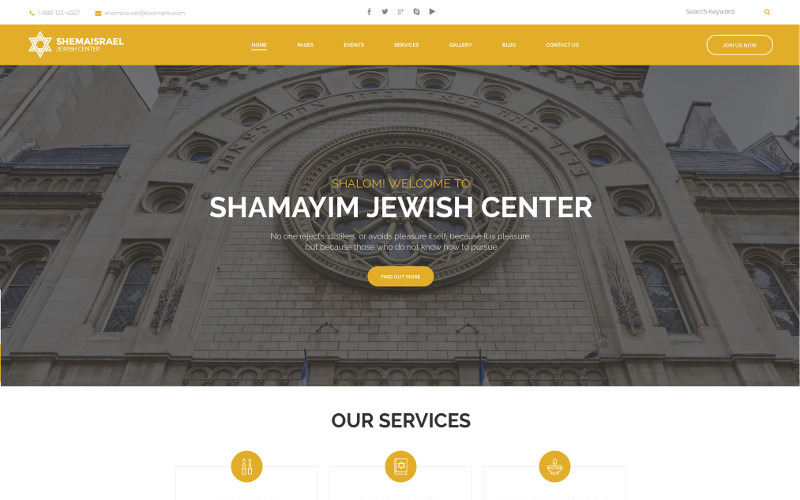 Shema Israel - Тема WordPress єврейського культурно-релігійного центру