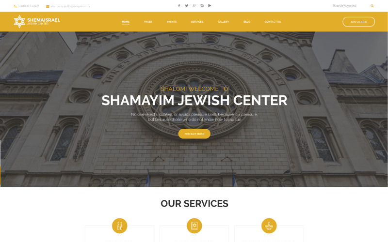 Shema Israel - Zsidó Kulturális és Vallási Központ WordPress téma