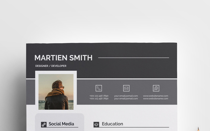 Download Резюме "Smith Clean Resume Template" / Smith Clean Resume Template - Резюме на тему графика a4 clean resume creative cv template designer elegant indesign infographic letter minimalist modern portfolio professional design minimal pages