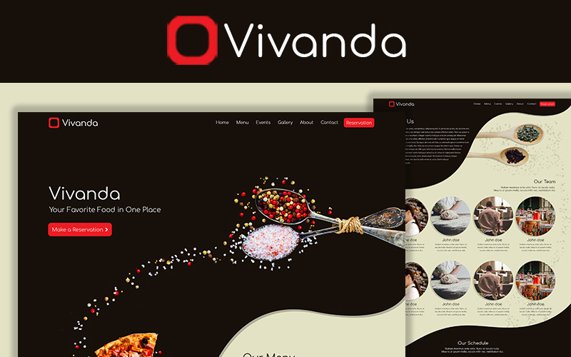 Виванда - PSD шаблон ресторана