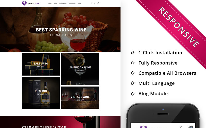 Winecafe - De Bar OpenCart-sjabloon