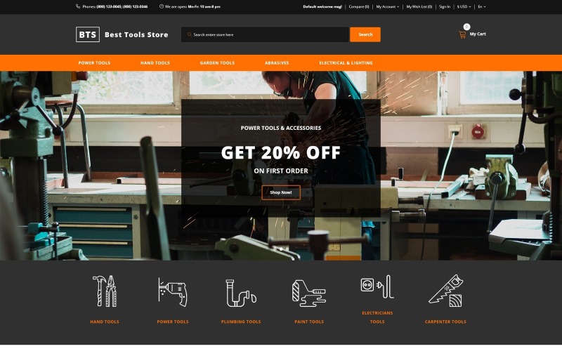 Best Tools Store OpenCart-sjabloon