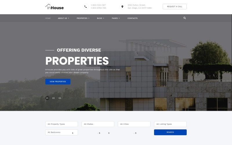 inHouse - Многостраничный HTML-шаблон сайта о недвижимости