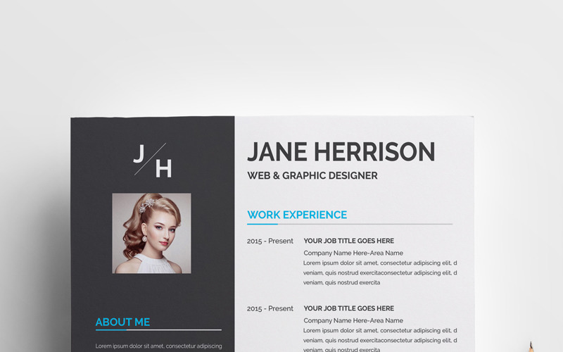 Download Резюме "Jane Clean Resume Template" / Jane Clean Resume Template - Резюме на тему графика a4 clean resume creative cv template designer elegant indesign infographic letter minimalist modern portfolio professional design minimal pages
