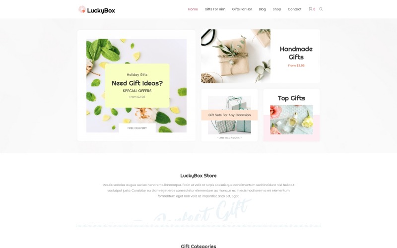 магазин подарков elementor woocommerce тема