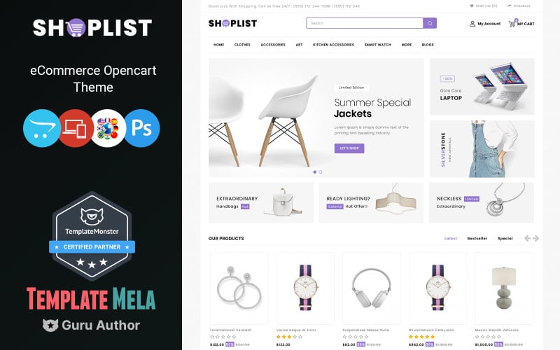Shoplist - Plantilla OpenCart de Mega Store
