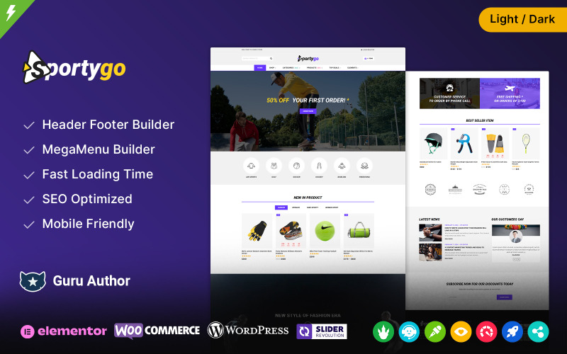 SportyGo - Loja de esportes e tema fitness WooCommerce