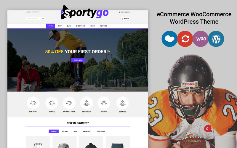 SportyGo - motyw WooCommerce sklepu sportowego