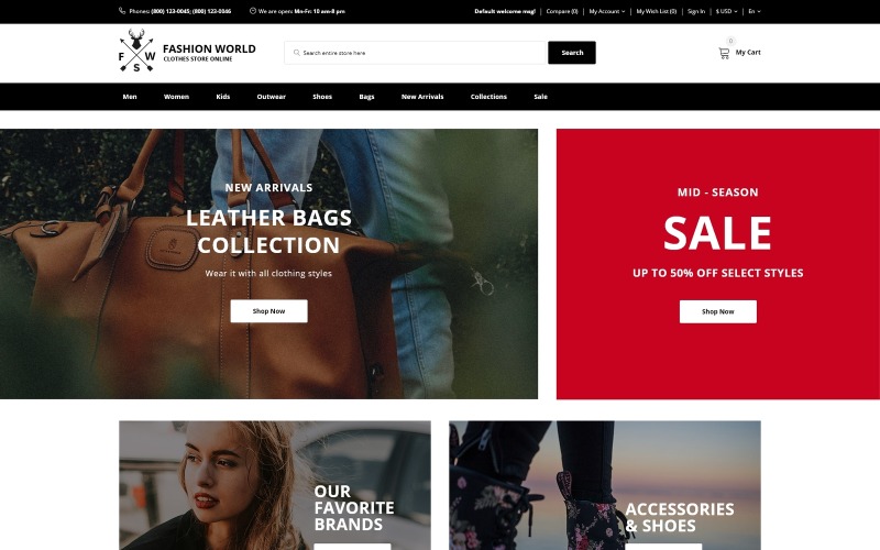 Szablon Fashion World OpenCart