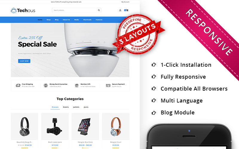 отзывчивая тема woocommerce