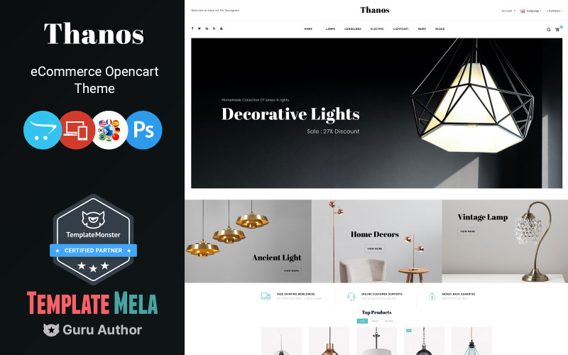 Thanos - Modello OpenCart del negozio di illuminazione