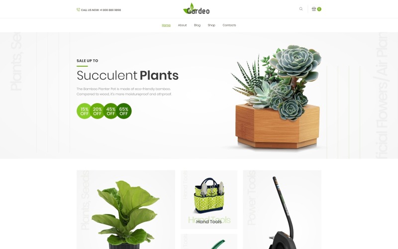 Gardeo - Tema WooCommerce Elementor per attrezzature da giardino