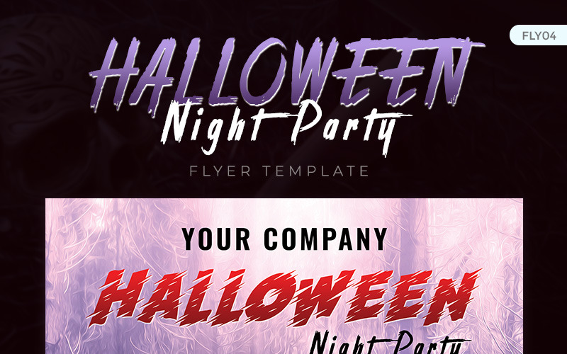 Folheto de festa da noite de Halloween - modelo de identidade corporativa