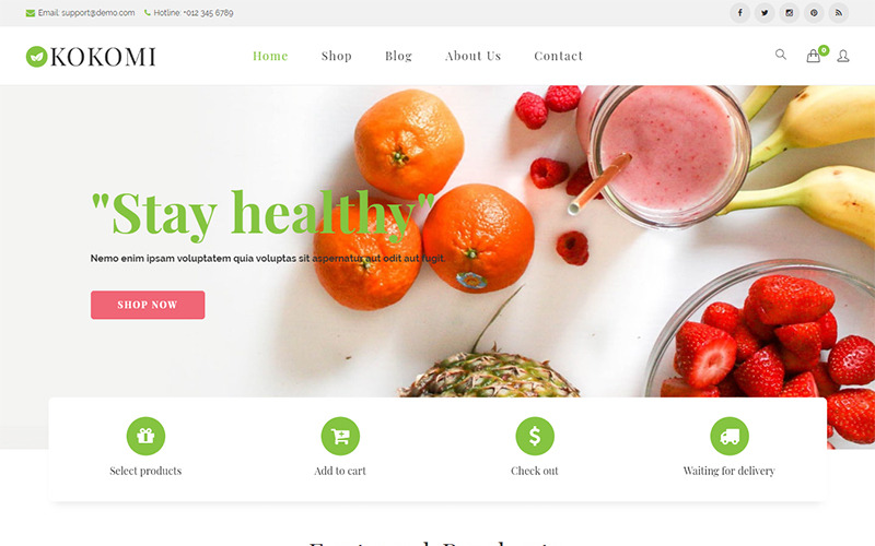 Kokomi - Organiczny i spożywczy motyw WordPress WooCommerce