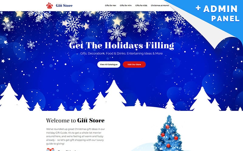 Магазин подарков - шаблон рождественской целевой страницы