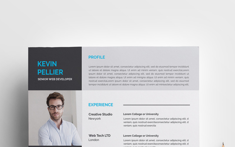 Modello di curriculum pulito Pellier