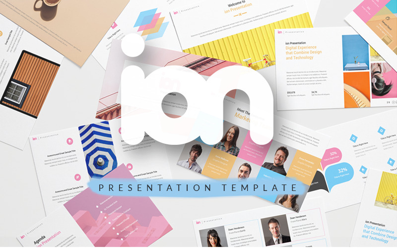 Modello PowerPoint di presentazione creativa ION