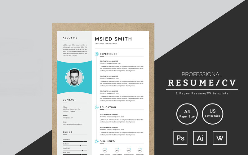 Msied Smith Designer / Developer CV-sjabloon