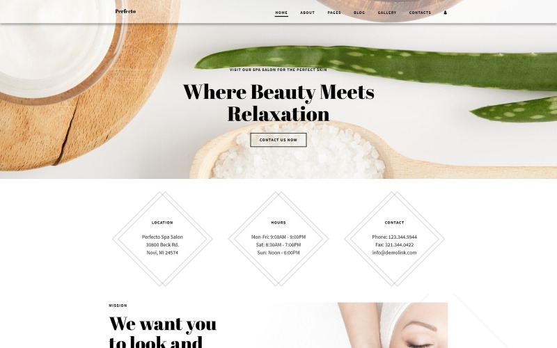 Perfecto - šablona Joomla Spa Salon