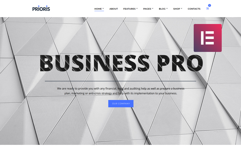 Prioris - Tema de WordPress Elementor para agencias de consultoría