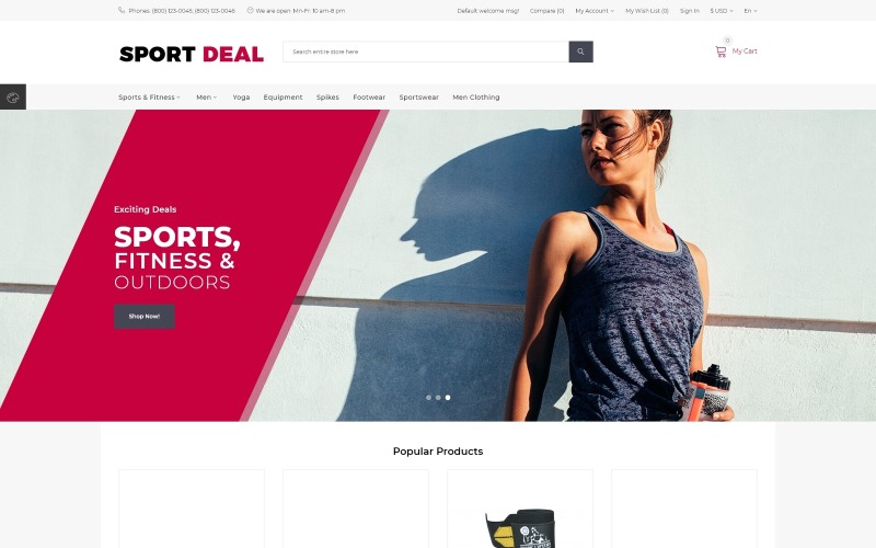 шаблон opencart sport deal