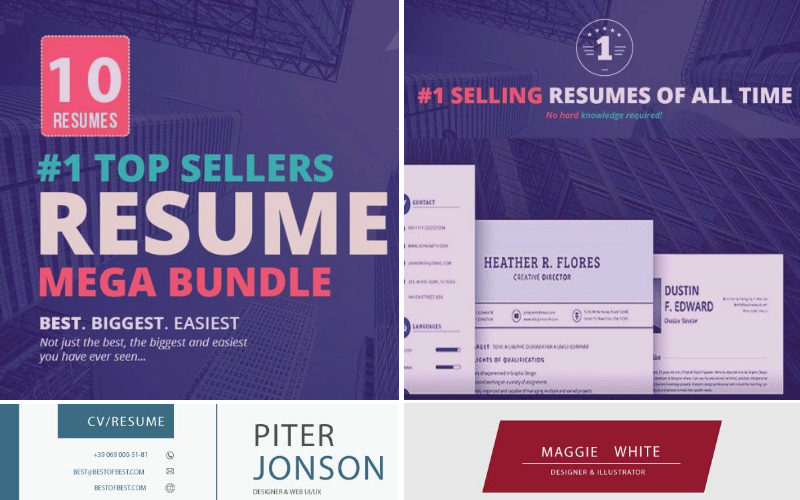 Download Бандл шаблонов 10 резюме CV / Top Selling Resume/CV : 10 Templates Bundle - Бандл на тему медицина resume bundle best