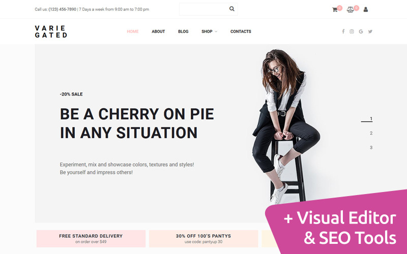 Varie Gated – Fashion Online Store MotoCMS e-kereskedelmi sablon