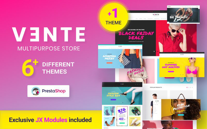 Vente - тема PrestaShop для нескольких магазинов одежды