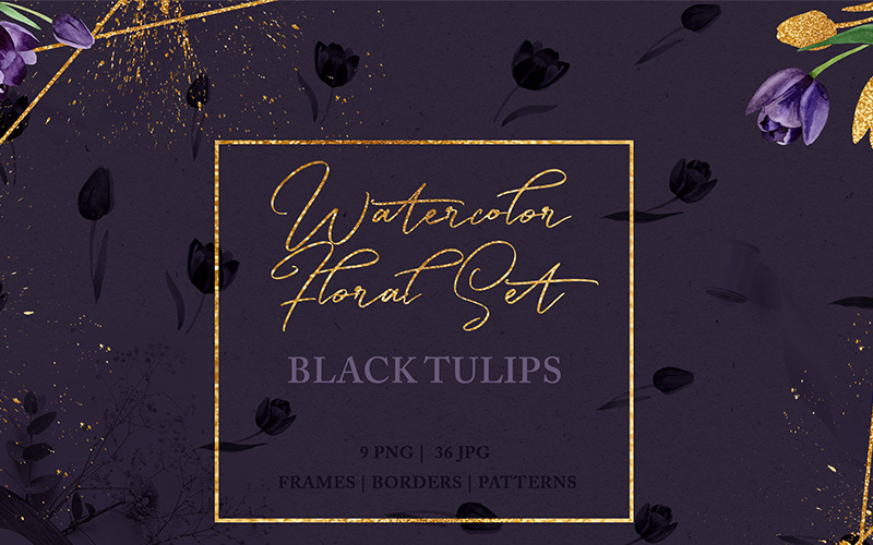 Download Иллюстрация "Wonderful black tulips PNG watercolor flower set - Illustration" / Wonderful black tulips PNG watercolor flower set - Illustration - Иллюстрация на тему графика watercolor illustration tulip drawing wonderful background drawn black paint plant wildflower seasonal foliage flower botanical floral png