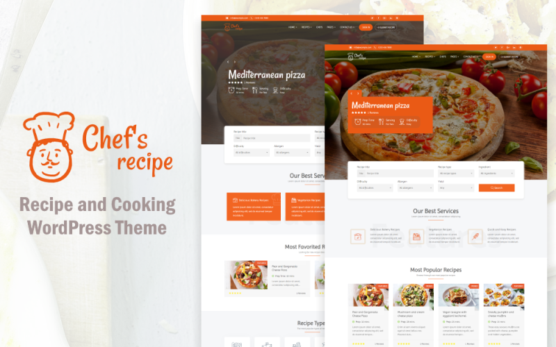 Chef's Recept - WordPress-thema voor eten en recepten