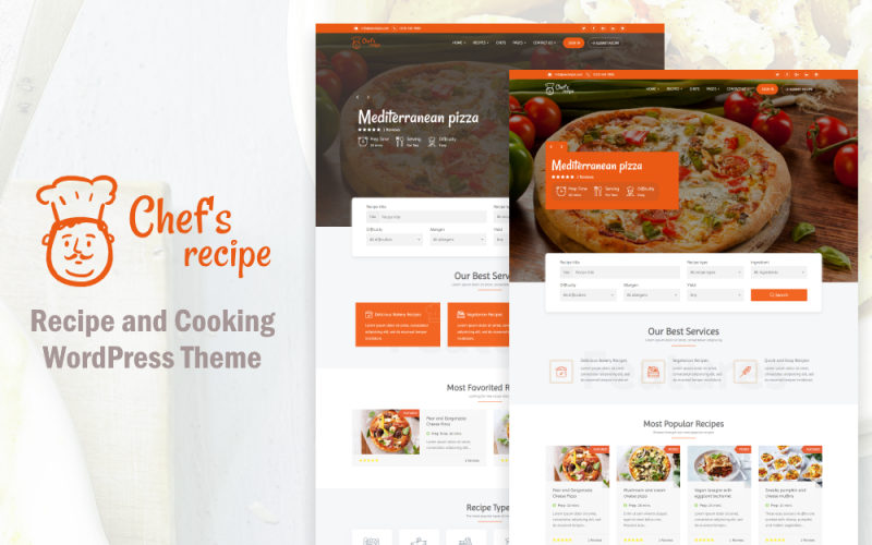 Chef's Recipe - Šablona WordPress na téma Jídlo a recepty