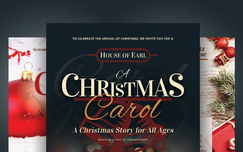 Christmas Carol Flyers - Kurumsal Kimlik Şablonu